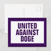Lila gegen DOGE Anti-DOGE Postkarte (Vorne/Hinten)