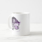 Lila gegenübergestellter Tiger Kaffeetasse (Vorderseite Links)