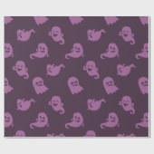 Lila Geister Dunkles Lila Halloween Geschenkpapier (Flach)