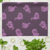 Lila Geister Dunkles Lila Halloween Geschirrtuch (Gefaltet)