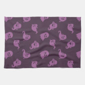 Lila Geister Dunkles Lila Halloween Geschirrtuch (Horizontal)