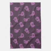 Lila Geister Dunkles Lila Halloween Geschirrtuch (Vertikal)