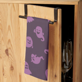 Lila Geister Dunkles Lila Halloween Geschirrtuch