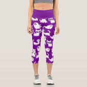 lila Geisterfreund Capri Leggings (Vorderseite)