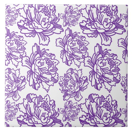 lila gekacheltes Blumenmuster Fliese (Vorderseite)