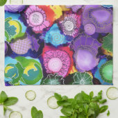 Lila Gekritzel-Küchen-Tuch Geschirrtuch (Gefaltet)