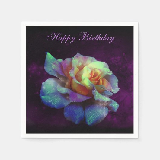 Lila geküsste türkisfarbene Rose Napkin - Anpassen Serviette (Vorderseite)