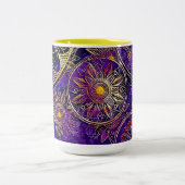 Lila & gelb 15 oz Zwei-Tonen-Tasse Zweifarbige Tasse (Mittel)