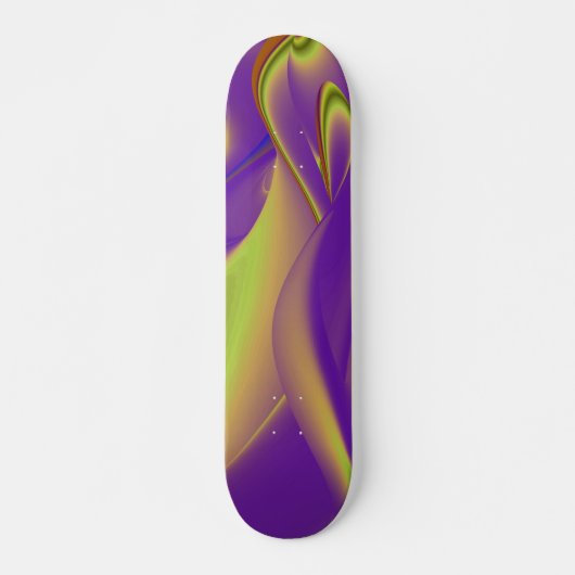 Lila Gelb Abstrakt Skateboard (Vorne)