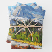 Lila-gelb-blau-blau-grün Geschenkpapier Set (Beispiel)