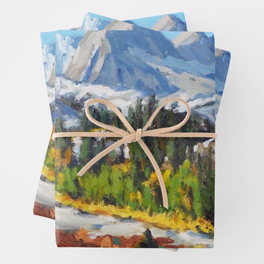 Lila-gelb-blau-blau-grün Geschenkpapier Set (Beispiel)