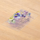 Lila & gelb Blüten Moderne Geburt Acryleinladungen (Ablage )