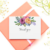 Lila Gelb floral Danke einfach weiß Mitteilungskarte