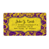 Lila & gelb Floras und BlätterMuster-Vorlage (Vorne)