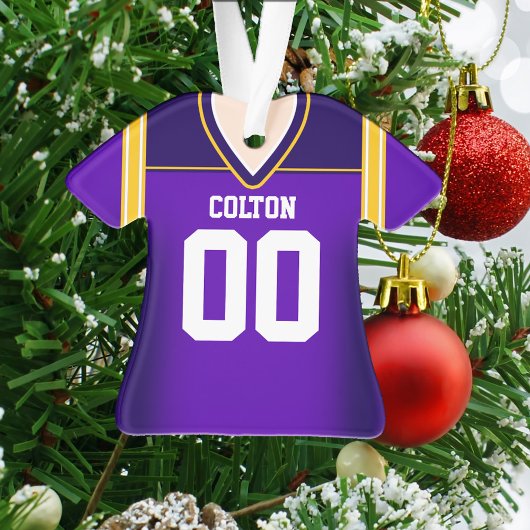 Lila/Gelb Football Jersey Ornament