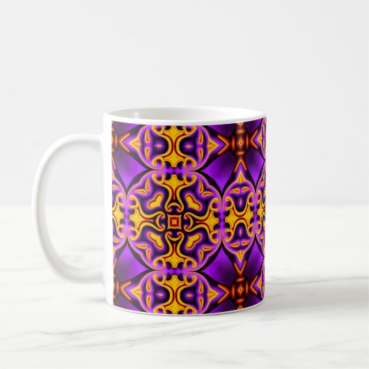 Lila-Gelb-Gemustert-Kaffee-Tasse Kaffeetasse (Links)