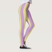 Lila-gelb gestreiftes Muster Leggings (Rechts)