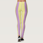 Lila-gelb gestreiftes Muster Leggings (Rückseite)