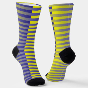 Lila Gelb Gestreiftes Muster Socken