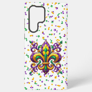 Lila gelb grün Mardi Gras fleur de lis Samsung Galaxy Hülle