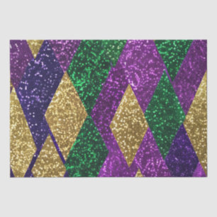 Lila Gelb Grün Mardi Gras Glitter Muster Seidenpapier