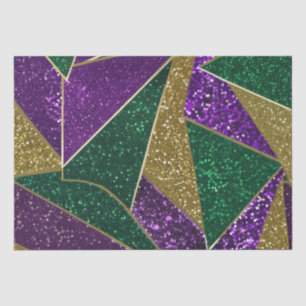 Lila Gelb Grün Mardi Gras Glitter Muster Seidenpapier