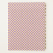 Lila Gelb Kariert Monogramm Personalisiert Planer (Rückseite)