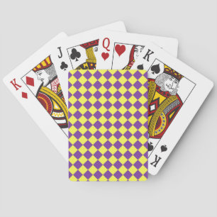 Lila Gelb Karo Diamantmuster Spielkarten