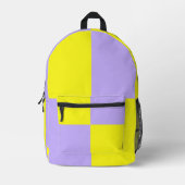 Lila Gelb Karomuster Bedruckter Rucksack (Vorderseite)