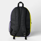 Lila Gelb Karomuster Bedruckter Rucksack (Rückseite)