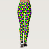 Lila-Gelb-Muster Schwarze Mardi Gras Leggings (Rückseite)