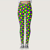 Lila-Gelb-Muster Schwarze Mardi Gras Leggings (Vorderseite)
