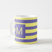 Lila Gelb (oder benutzerdefinierte Farben) Streife Kaffeetasse (Vorderseite Links)