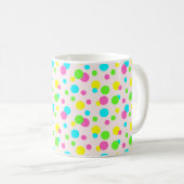Lila-Gelb-Rosa-Niedlich-Polka-Dot Kaffeetasse (VorderseiteRechts)