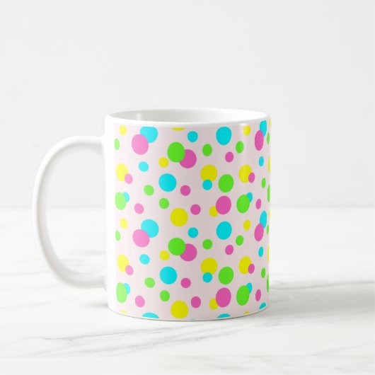 Lila-Gelb-Rosa-Niedlich-Polka-Dot Kaffeetasse (Links)
