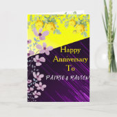 Lila & gelb Rose Modernes Boho Chic Blumennebel Einladung (Vorderseite)