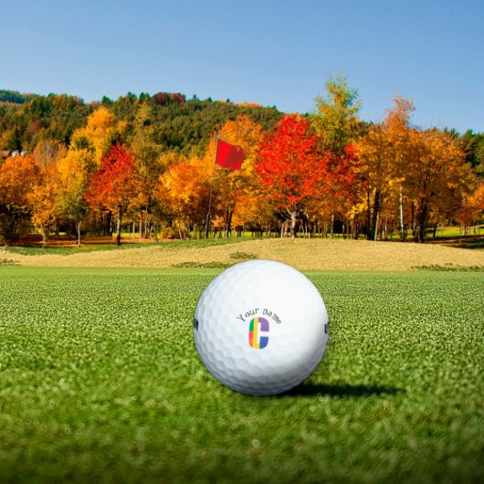 Lila-gelb-roter Anfangsbuchstabe C Golfball