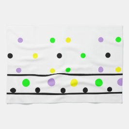 Lila-Gelb-Schwarz-Polka-Punkte Geschirrtuch