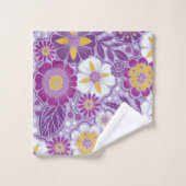 Lila, Gelb und Magenta Badhandtuch Set (Waschlappen)