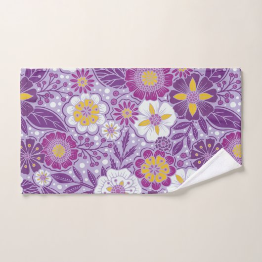 Lila, Gelb und Magenta Badhandtuch Set (Handtuch)