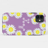 Lila-Gelb-Weiß-Grau-Daisy-Spaß Case-Mate iPhone Hülle (Rückseite (Horizontal))