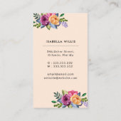 Lila gelbe blühende Blumen Pastell Vertikal Visitenkarte (Rückseite)