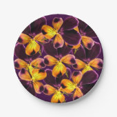 Lila gelbe Blume 7 Zoll Papierplatte Pappteller (Vorderseite)