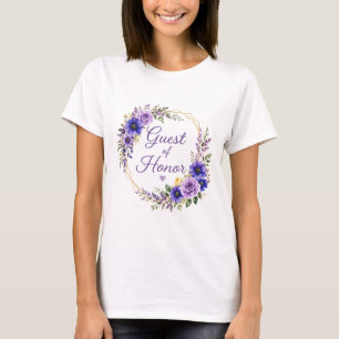 Lila gelbe Blumen Ehrengast Geburtstag T-Shirt