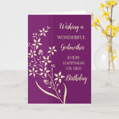 Lila Gelbe Blumen Godmutter Geburtstag Karte (Gelbe Blume)