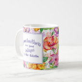 Lila Gelbe Blumen-Omas Kleine Mädchen Kaffeetasse (Vorderseite Links)