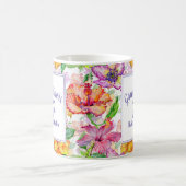 Lila Gelbe Blumen-Omas Kleine Mädchen Kaffeetasse (Mittel)