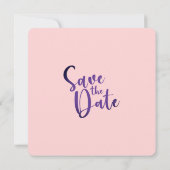 Lila Gelbe Blumen Save the Date Einladung (Rückseite)