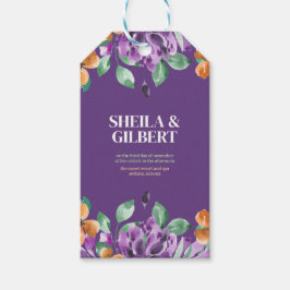 Lila Gelbe Blumen Save the Date Geschenkanhänger