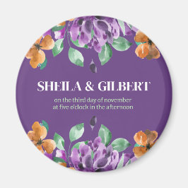 Lila Gelbe Blumen Save the Date Magnet